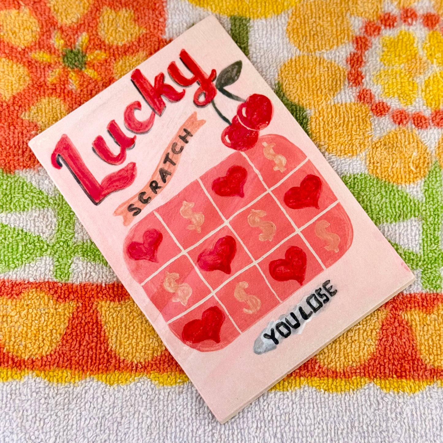 Ceramic Lucky Scratcher Coaster - Cherry