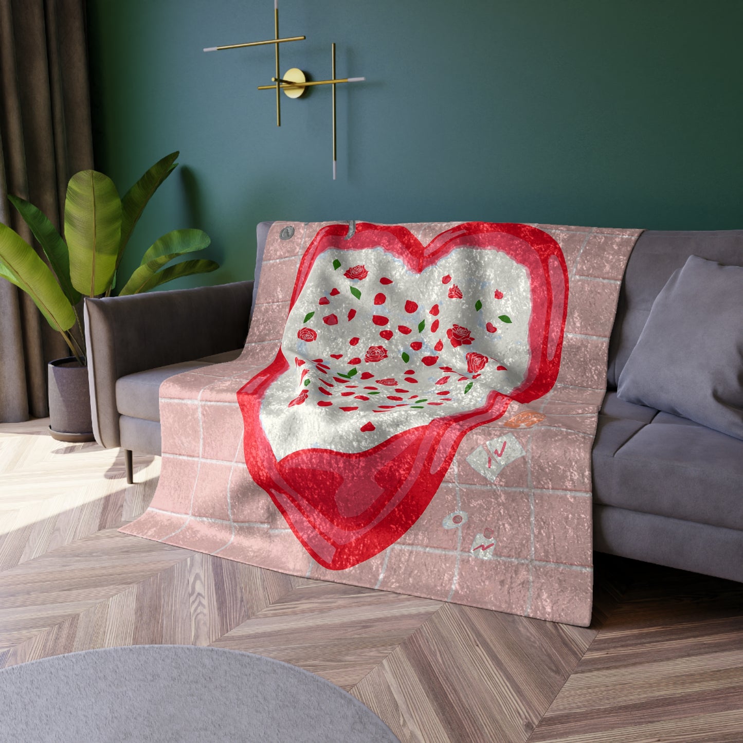 Honeymoon Tub Crushed Velvet Blanket