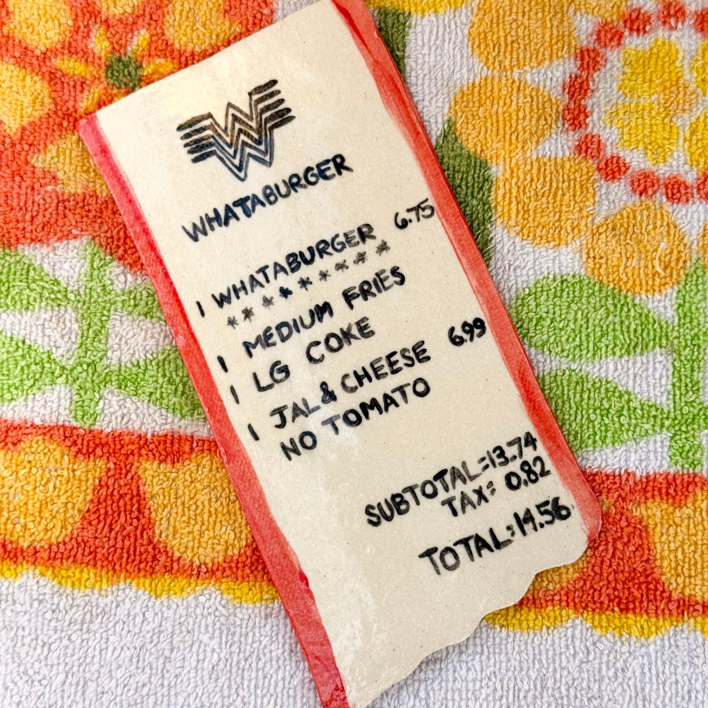 Ceramic Whataburger Receipt