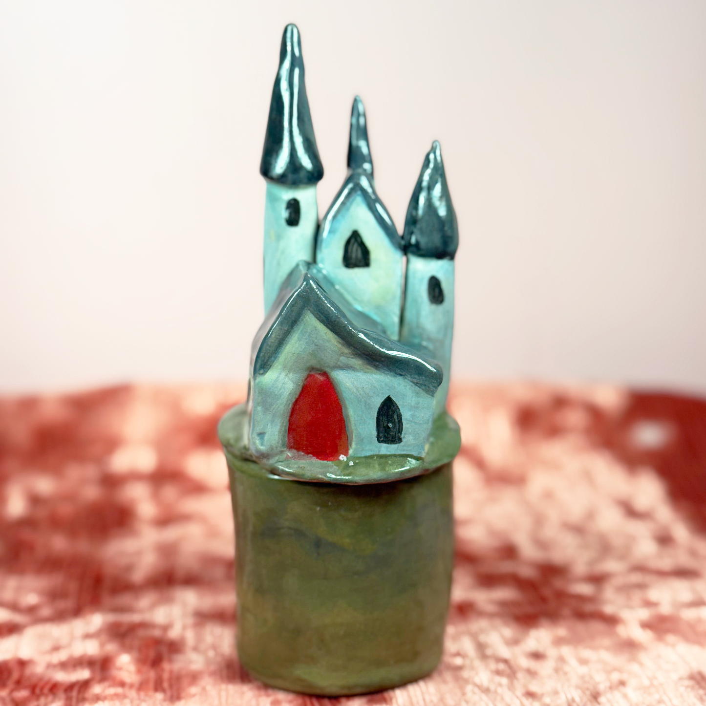 Ceramic Dracula's Castle Incense Holder