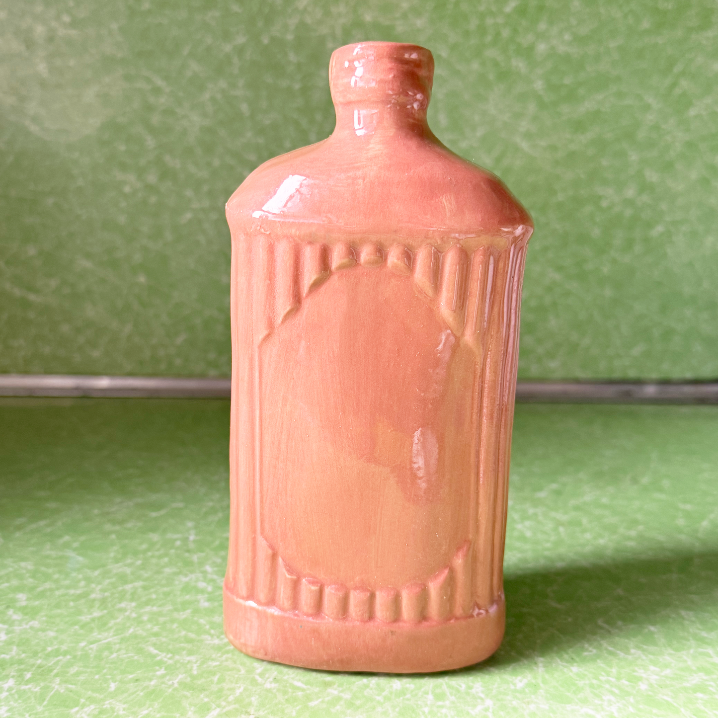 Ceramic Slipcast Moonshine Bottle - Pink