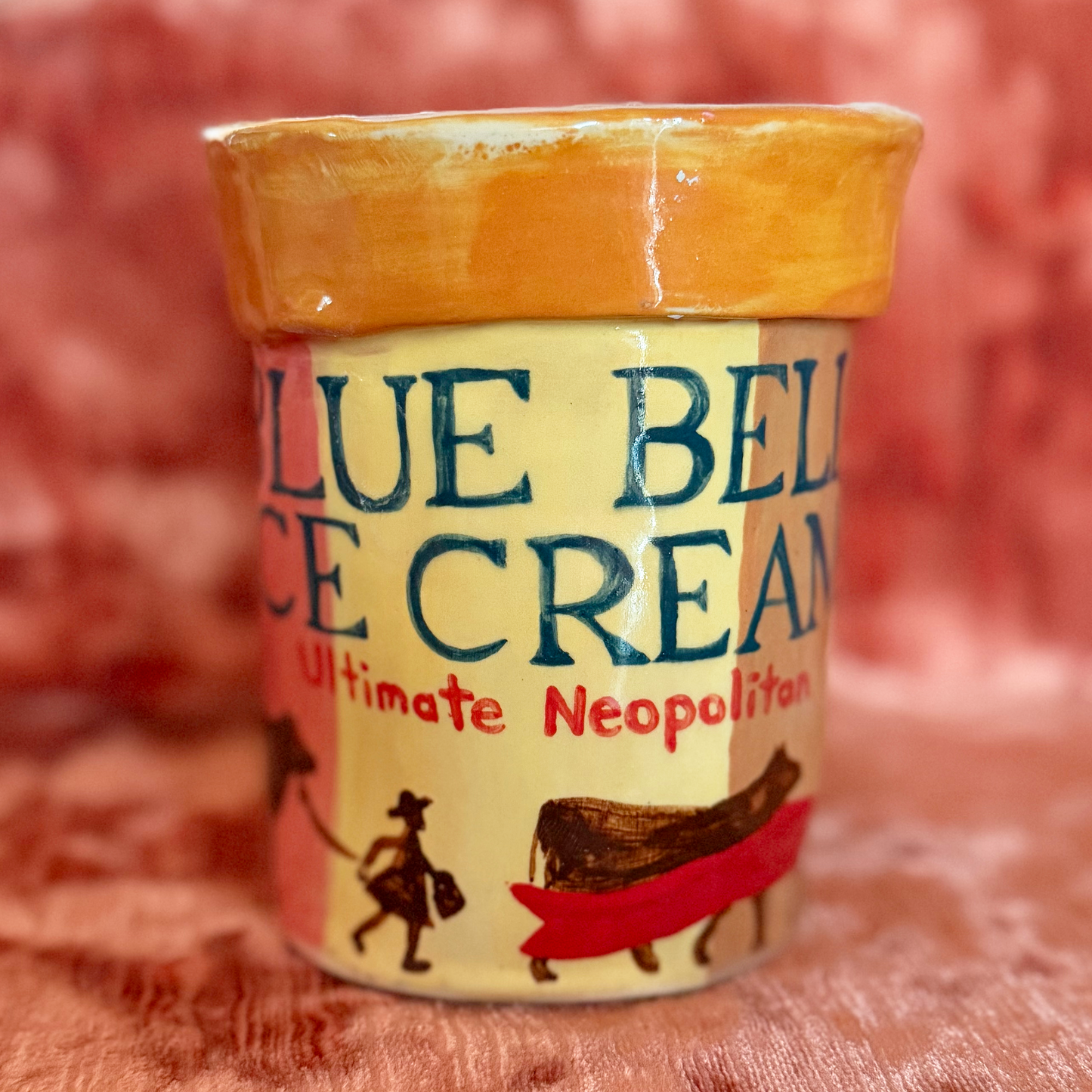Ceramic Bluebell Neopolitan Ice Cream Vase