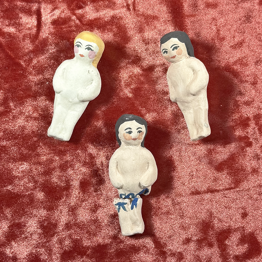 Ceramic Frozen Charlotte Doll Set