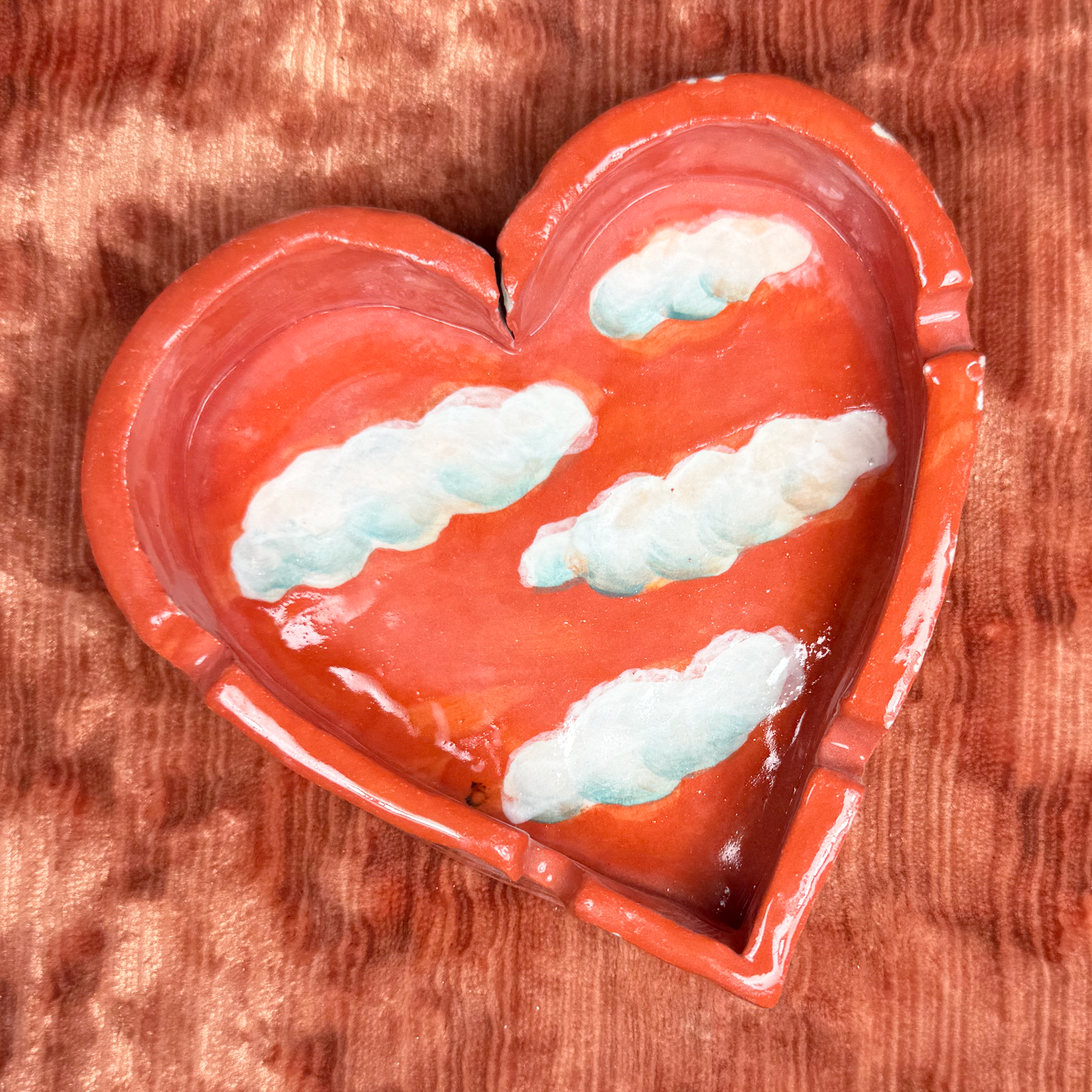 Sky Heart Ash Tray - Cracked