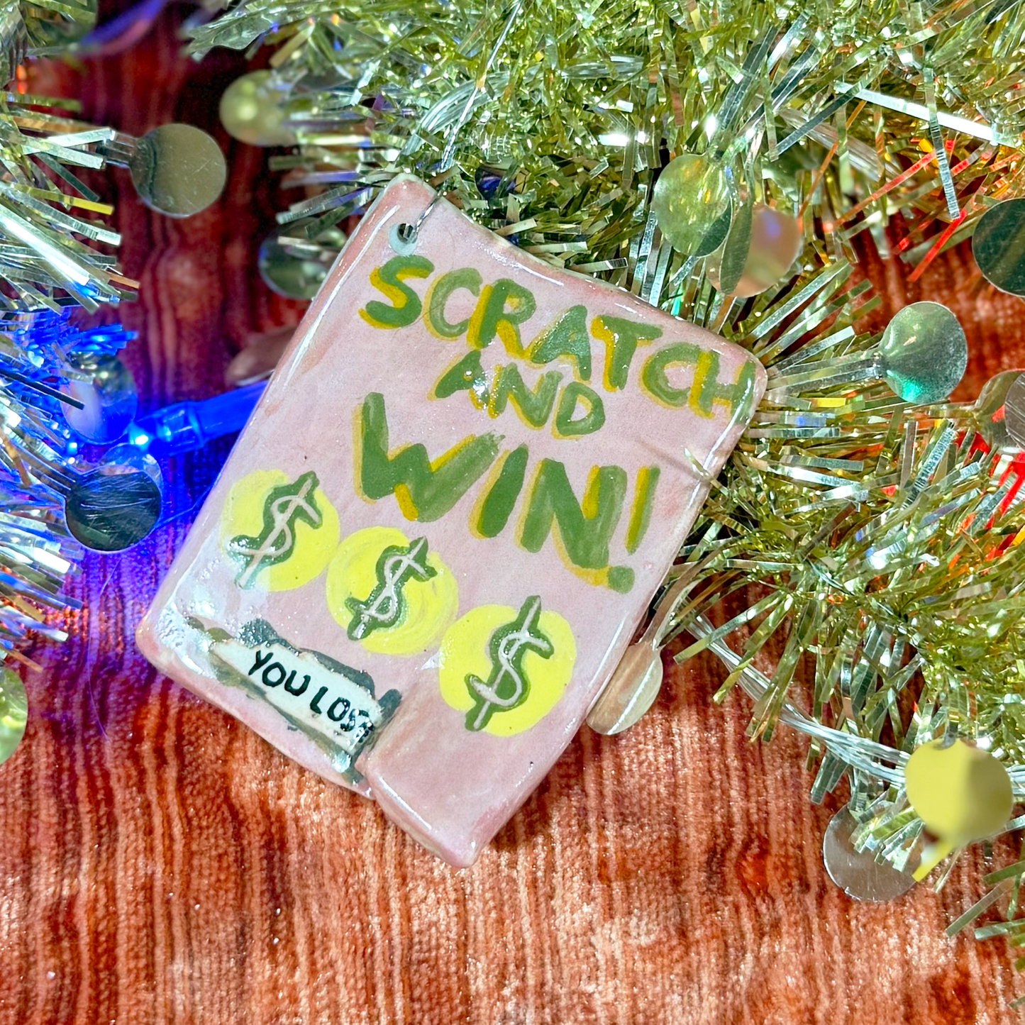Ceramic Losing Scratch Ticket Ornament