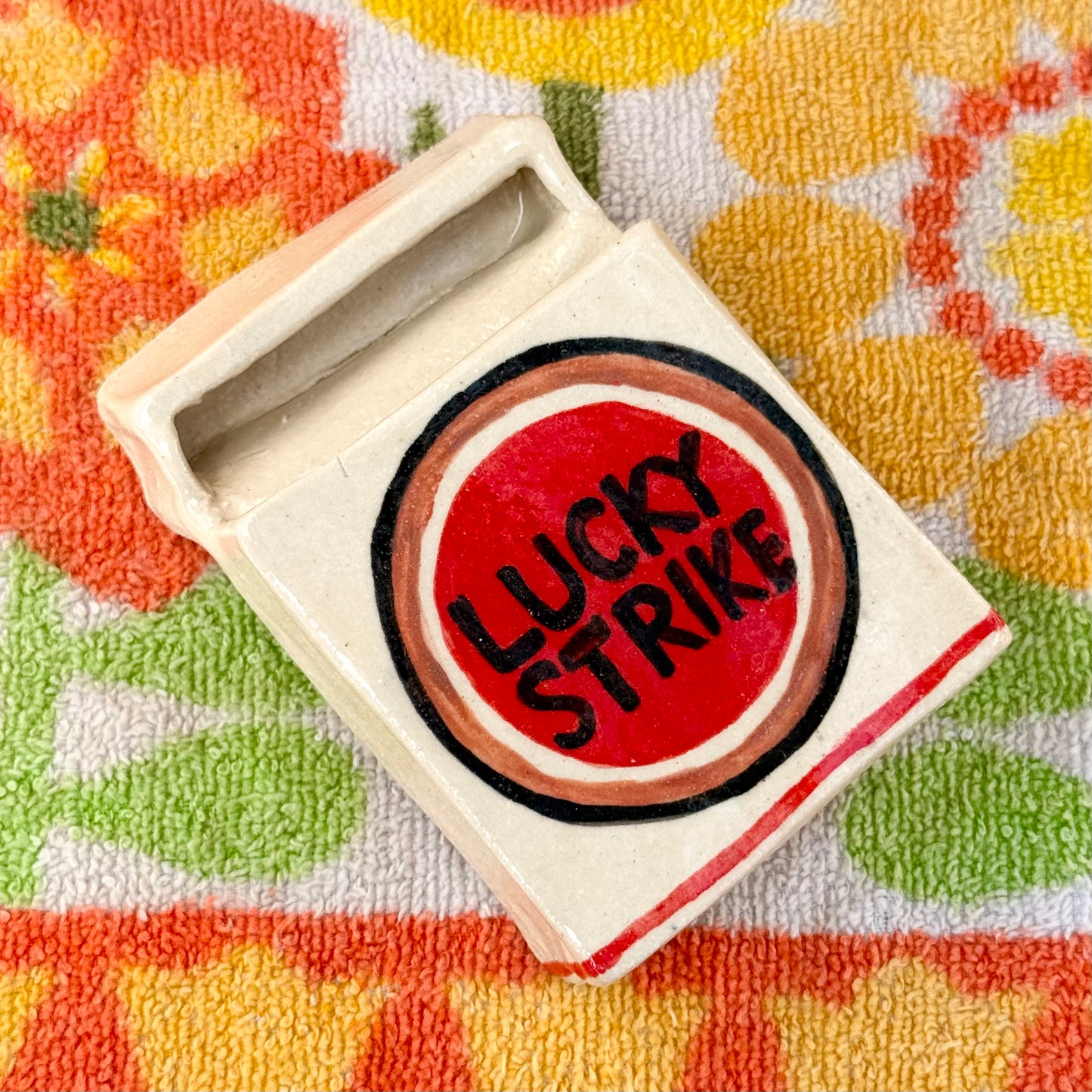 Ceramic Lucky Strike Match Striker Box