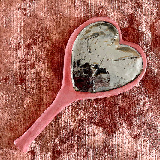 Chrome Lustre Heartshaped Mirror