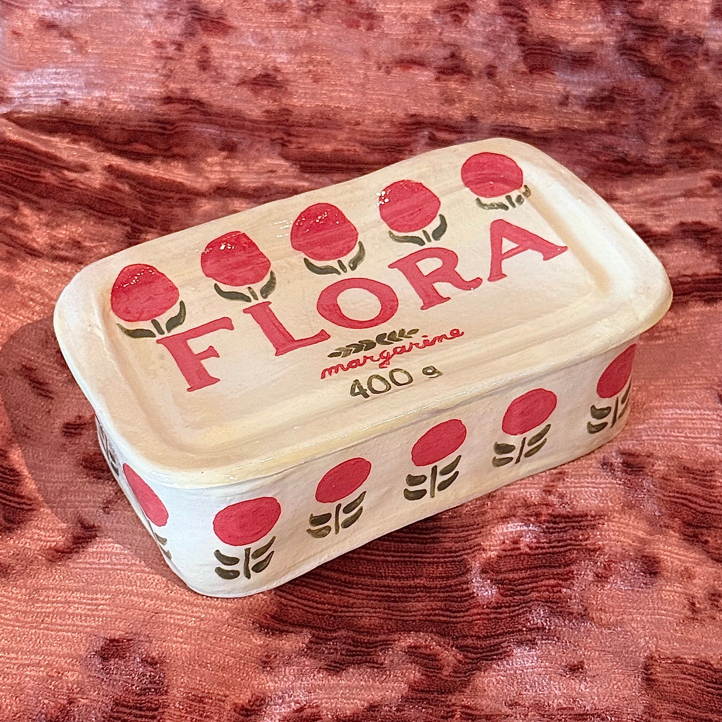 Ceramic Flora Margarine Container