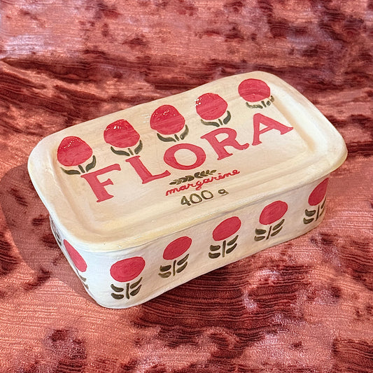 Ceramic Flora Margarine Container