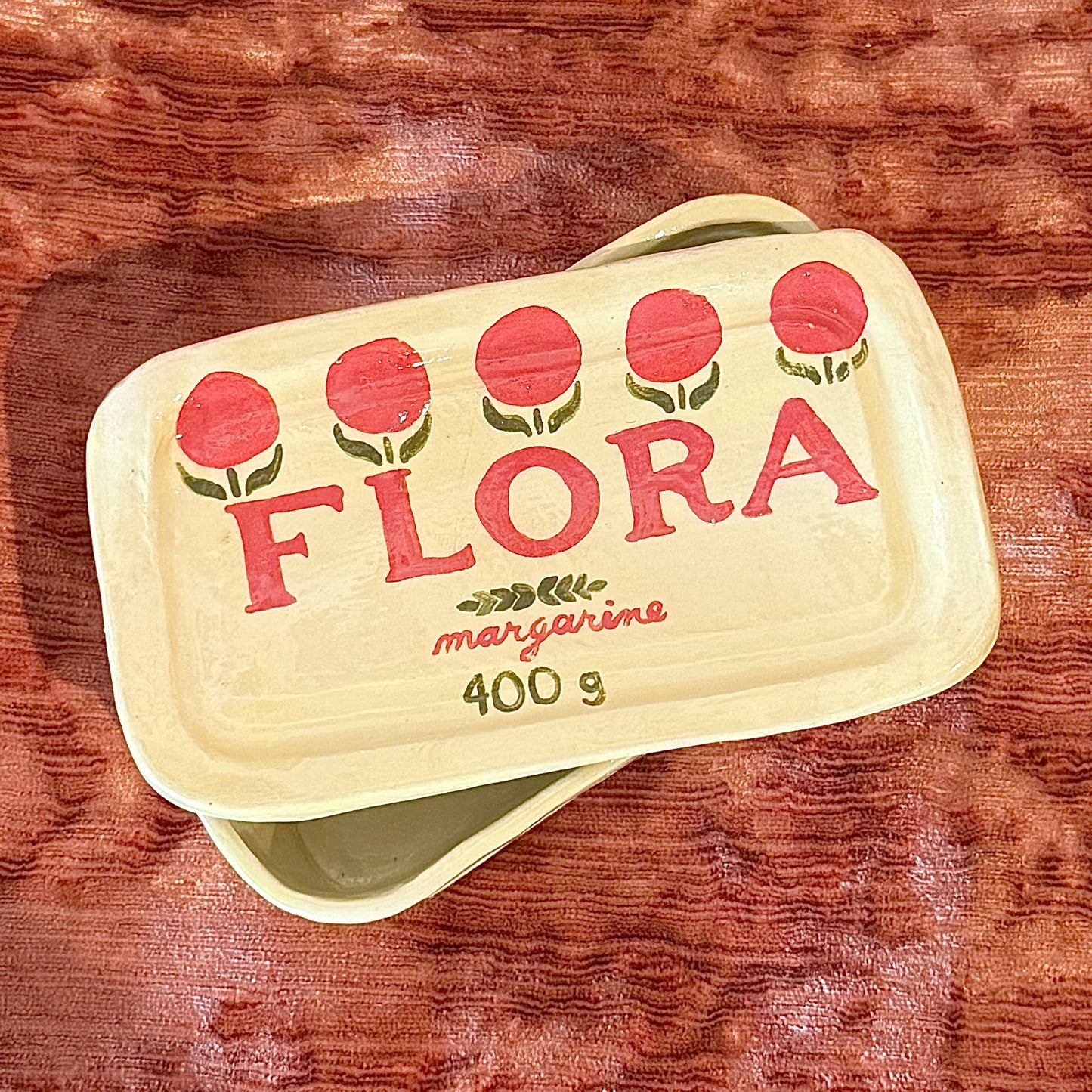 Ceramic Flora Margarine Container