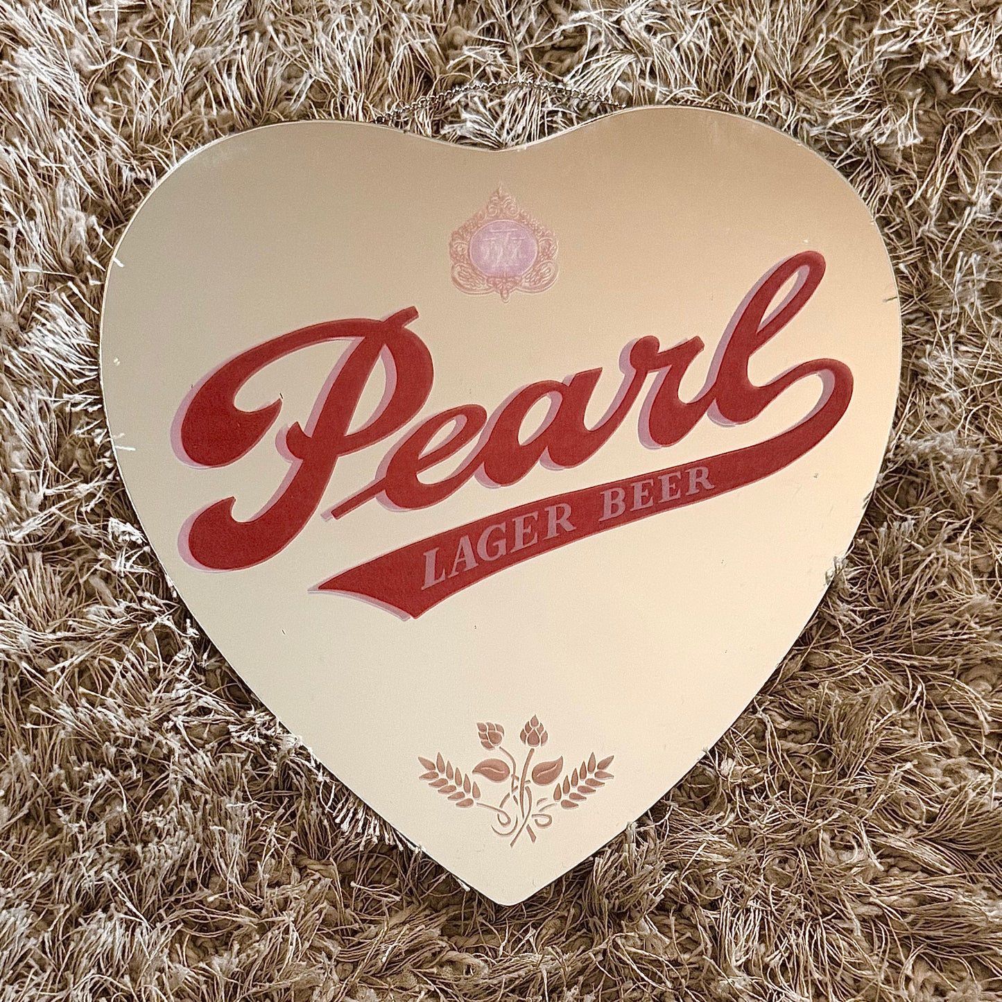 Pearl Lager Heart Shaped Mirror