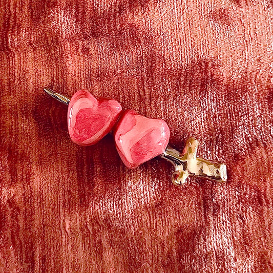 Chrome/Gold Lustre Cherry Cocktail Sword