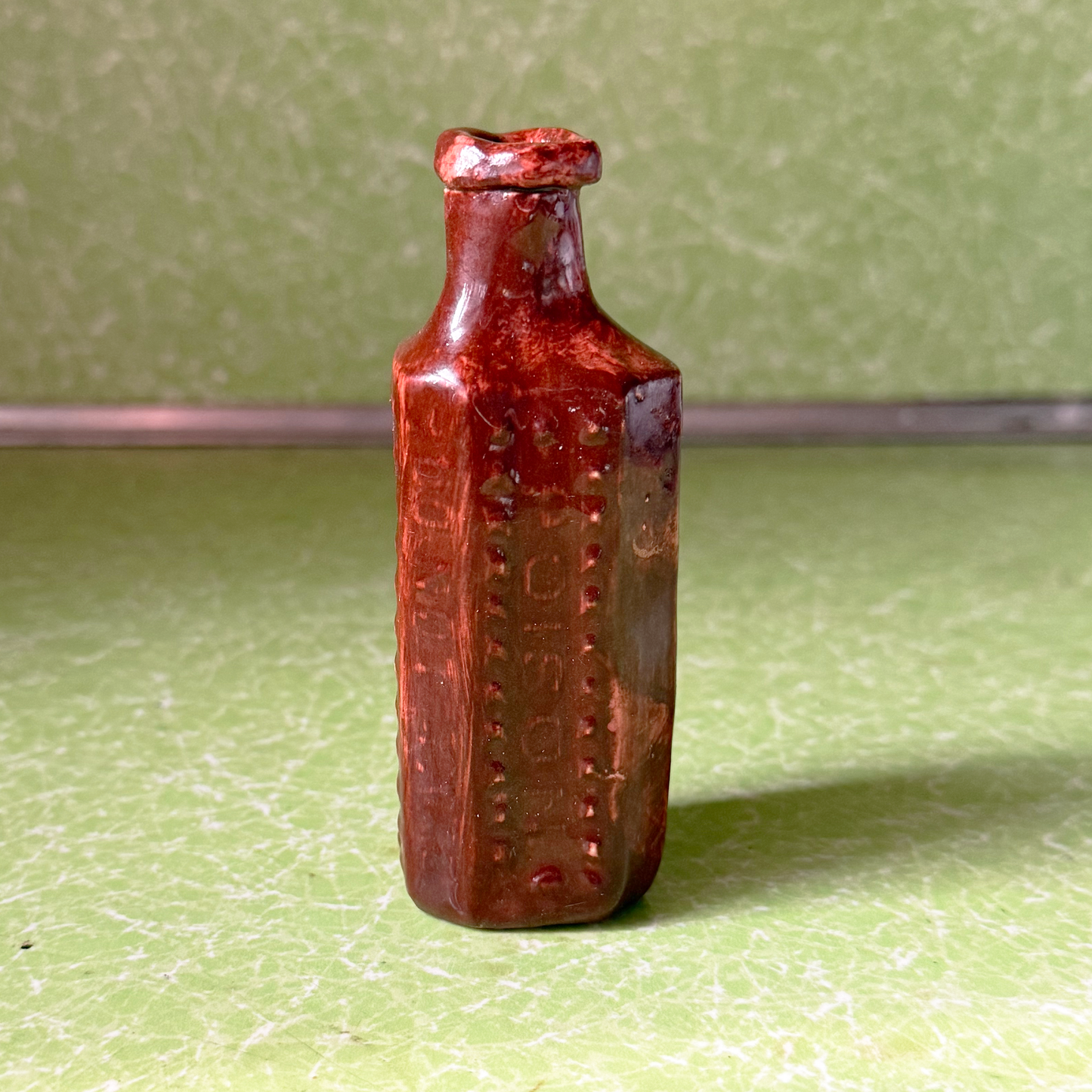 Ceramic Slipcast Poison Bottle Vase - Root Beer