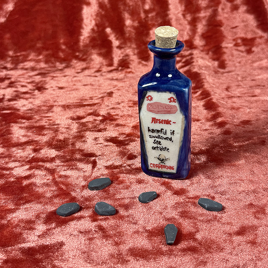 Ceramic Arsenic Bottle - Cobalt
