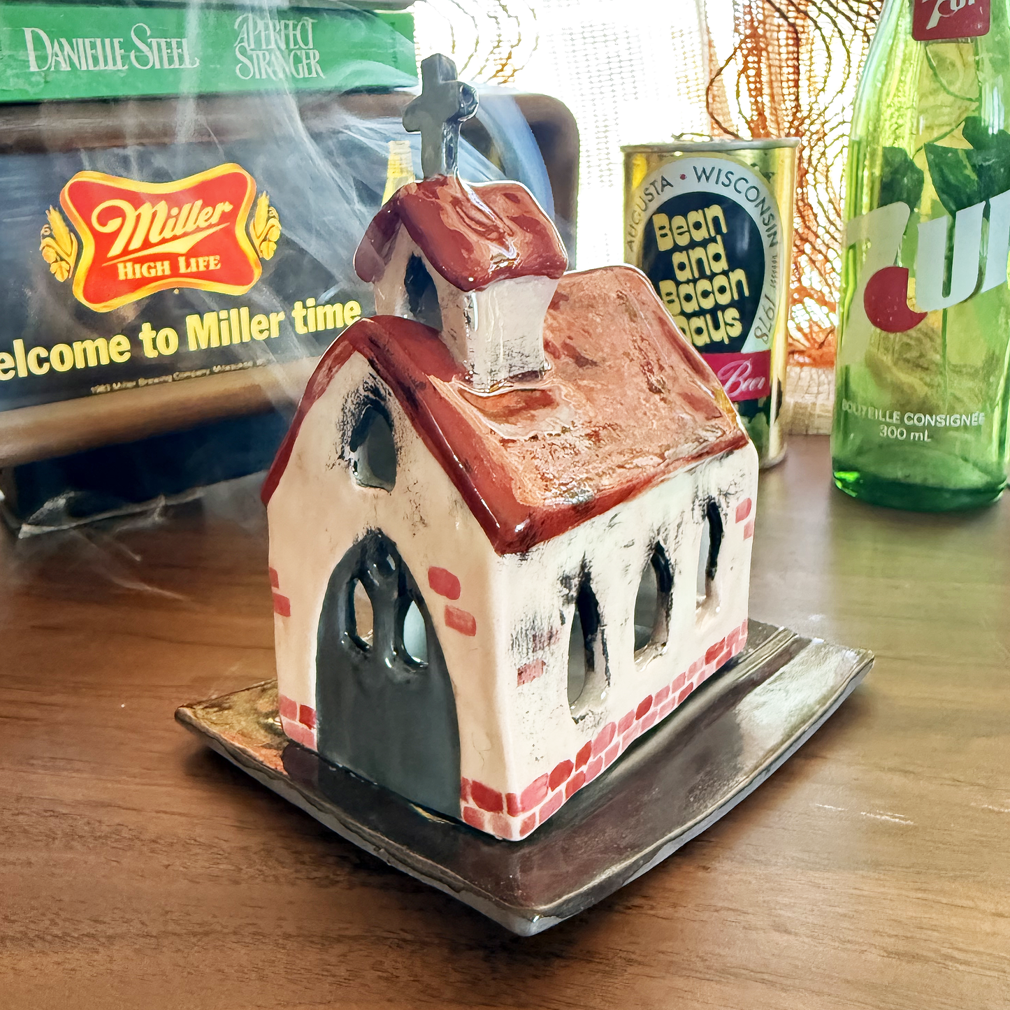 Burning Church Incense Holder