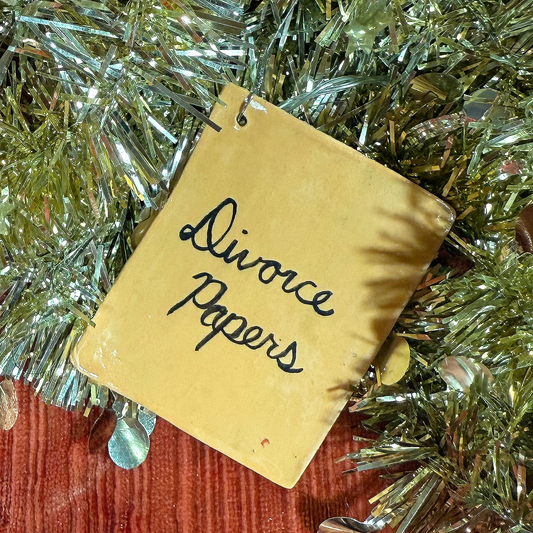 Ceramic Divorce Papers Ornament