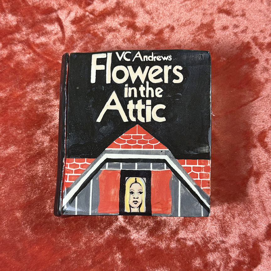 Ceramic Flowers in the Attic Book Stash Box