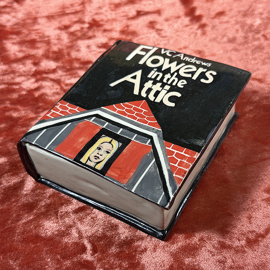 Ceramic Flowers in the Attic Book Stash Box