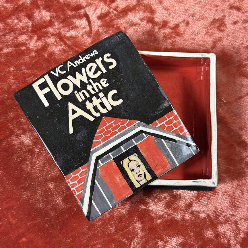 Ceramic Flowers in the Attic Book Stash Box