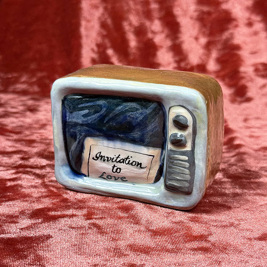 Ceramic Invitation to Love TV Incense Holder