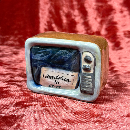 Ceramic Invitation to Love TV Incense Holder