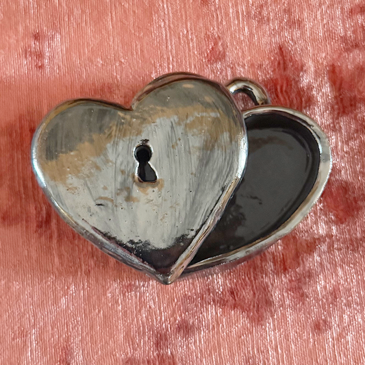 Chrome Lustre Heartshaped Locket Trinket Box