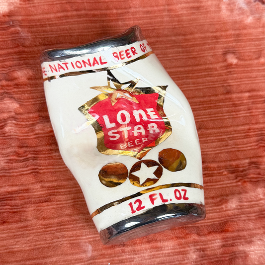 Gold Lustre Crushed Lone Star Can