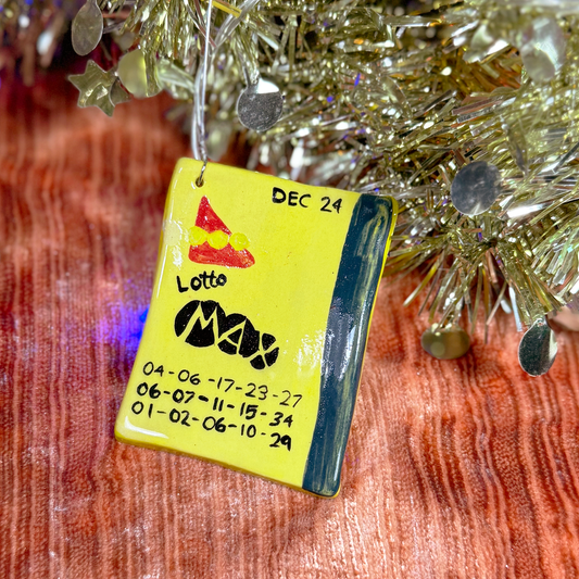 Ceramic Lottery Ticket Ornament
