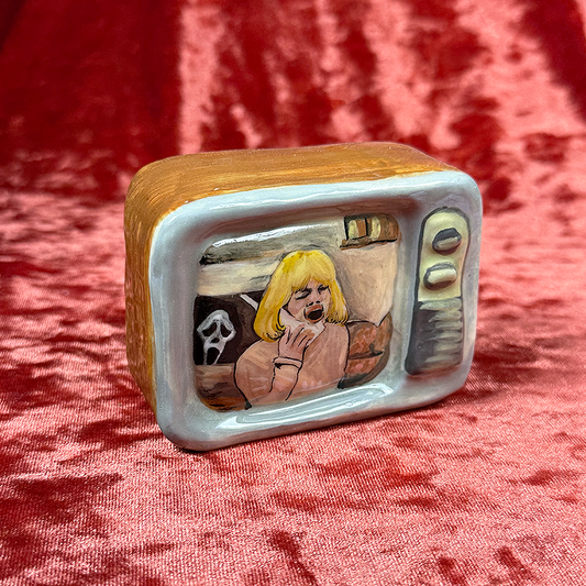 Ceramic Scream TV Incense Holder