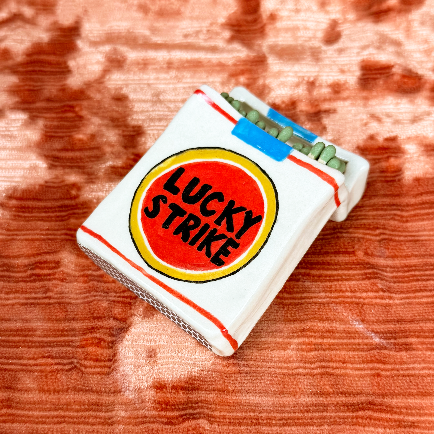Ceramic Lucky Strike Match Striker Box