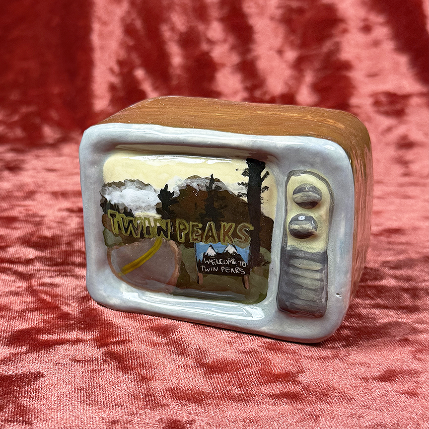 Ceramic Twin Peaks TV Incense Holder